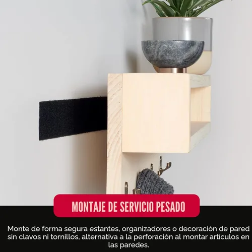Vista 4 de Cinta resistente marca VELCRO Rollo de 12 pies Adhesivo fuerte con respaldo pegajoso que sostiene hasta 10 libras Sujetadores de fuerza