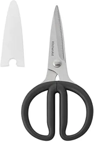 Vista 6 de KitchenAid KQ375OHOBA - Tijeras universales de acero inoxidable, mariscos, color negro, 6.9 pulgadas