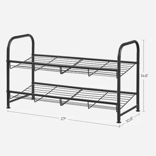 Vista 3 de SONGMICS Zapatero, Organizador de Zapatos de 2 Niveles para Clóset, Capacidad de hasta 8 Pares de Zapatos, Zapatero para Entrada Principal, Estante