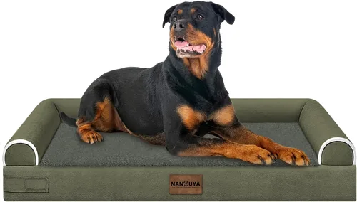 Vista 104 de NANUYA - Cama ortopédica para perros de tamaño mediano/grande, lavable: Camas con almohada para perros de tamaño mediano/grande, sofá de espuma