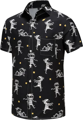 Vista 155 de KYKU - Camisa hawaiana funky para hombre, ropa tropical para vacaciones en Palm Beach