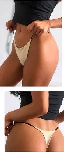 Vista 6 de Aogda Tanga para mujer, ropa interior de algodón de tiro bajo, tangas para mujer