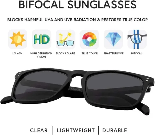 Vista 3 de VITENZI Lentes de sol bifocales para hombres y mujeres, lentes de lectura con lentes de sol tintados con lectores - Trento