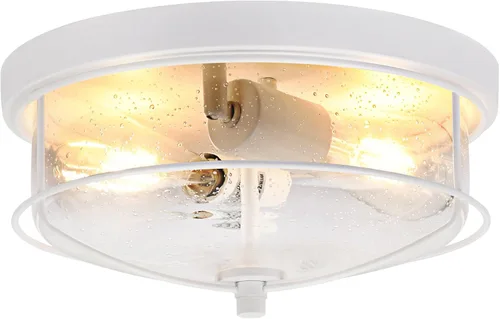 Vista 10 de Foucasal Luces de techo doradas para interiores y exteriores, luces móviles y de baño con paneles de vidrio sembrado