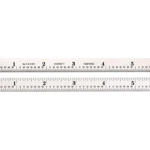 Vista 18 de Starrett Regla de acero totalmente flexible con acabado cromado satinado, lectura rápida y graduación en pulgadas, graduación 3R, 6 pulgadas