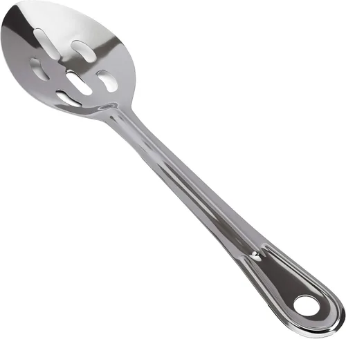 Vista 11 de Cuchara de servir súper fuerte, ergonómica de 11 pulgadas, paquete de 3 cucharas grandes de acero inoxidable para cocinar, hornear, revolver