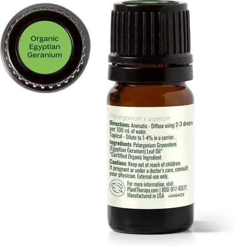 Vista 7 de Plant Therapy Aceite esencial de geranio egipcio orgánico 100% puro, certificado por USDA, orgánico, sin diluir, aromaterapia natural, grado