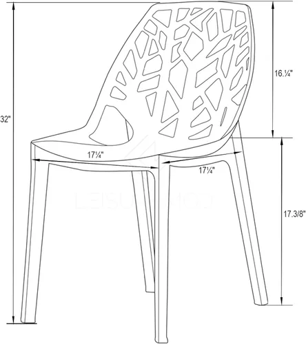 Vista 7 de LeisureMod Cornelia - Silla de comedor de plástico moderna en transparente (juego de 4)