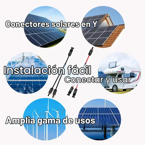 Vista 2 de Y Conector solar 1 a 2 Adaptador de conector de rama en Y solar