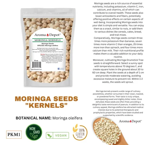 Vista 2 de Semillas de moringa de 1 libra KERNEL Shelled Clean 100% Natural, Superalimento crudo nutricional, rico en vitaminas, semillas comestibles