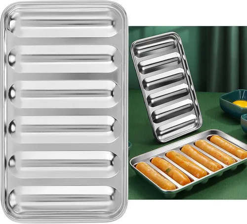 Vista 8 de mumisuto Molde para salchichas, molde casero para perros calientes de acero inoxidable 304 con 6 cavidades, molde para salchichas, suplemento