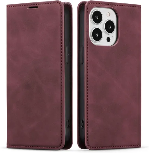 Vista 72 de QLTYPRI Funda tipo cartera para iPhone Air, 3 tarjeteros, color negro Funda de piel sintética de alta calidad, cierre magnético, soporte