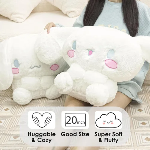Vista 2 de Juju - Peluche Kawaii blanco (20 pulgadas), lindos animales de peluche kawaii, peluches grandes de peluche, peluches grandes, lindos peluches