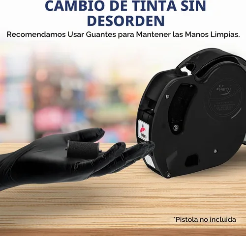 Vista 7 de Perco X Pricing Gun Labeler - Rollos de tinta de repuesto preferidos para pistola de precio Perco X, recarga de tinta fácil y conveniente incluso