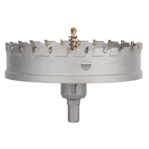 Vista 43 de Sierra perforadora de carburo de 1-1/2 pulgadas (1.496 in) para metal duro, cortador de agujeros con punta de carburo de tungsteno con broca piloto