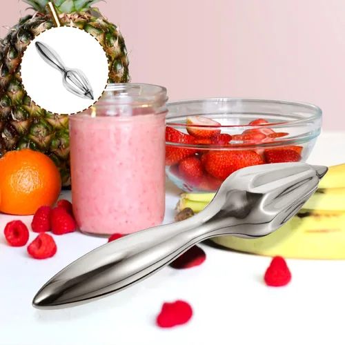 Vista 4 de Exprimidor manual de cítricos de naranja limón con mango de agarre cómodo para una fácil extracción de jugo, herramienta exprimidora de cocina