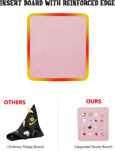Vista 4 de Prokva Ita Mochila Bolsa de exhibición con insertos para alfileres, bonita bolsa Ita para anime Cosplay y concierto (diseño patente), Rosado