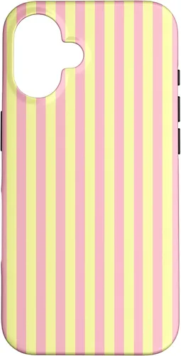 Vista 32 de Funda para iPhone 17 con rayas verticales amarillas y rosadas