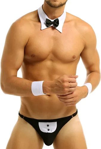 Vista 3 de Yihuimin Traje de cosplay de caballero de 3 piezas para hombre con corbatín y brazaletes