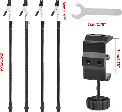 Vista 5 de Helping Hands - Herramientas de tercera mano, 4 brazos con tornillo de banco ajustable, base de abrazadera de escritorio para reparación