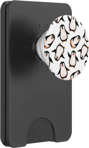Vista 7 de Pingüinos Acuarela Patrón PopSockets Swappable PopGrip