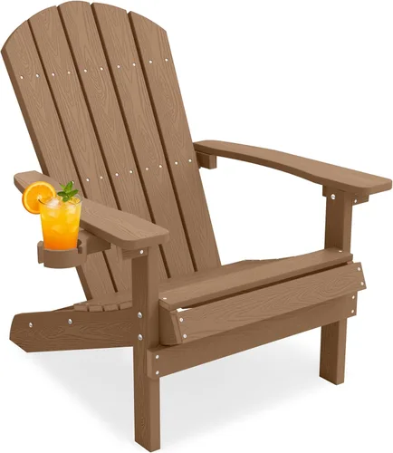 Vista 43 de YEFU Silla Adirondack de plástico resistente a la intemperie, sillas de patio con instalación fácil en 5 pasos, se ve exactamente como madera real