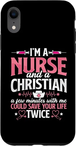 Vista 24 de iPhone 16 Christian Nurse Jesus God Funny Nursing RN LPN CNA - Funda para mujer