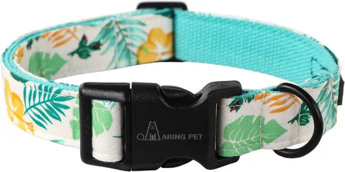 Vista 11 de Aring Pet Collar de algodón, ligero y ajustable, con hebilla de liberación rápida para perros pequeños, medianos y grandes, para cachorros, rosa