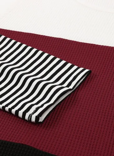 Vista 8 de Dokotoo suéter informal de punto para mujer con cuello redondo manga larga y bloques