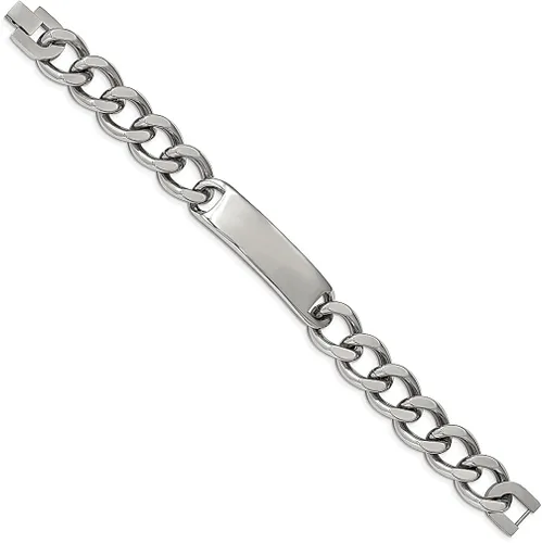 Vista 4 de ICE CARATS Stainless Steel Curb Link 8.75 Inch Id Bracelet Fashion Jewelry for Women Gifts for Her