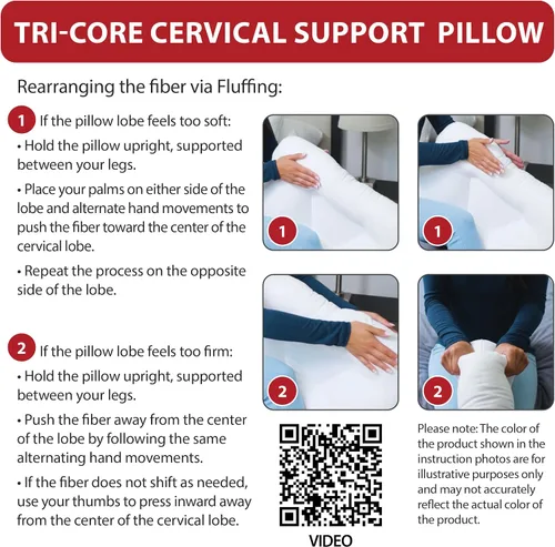 Vista 7 de Core Products Almohada de Soporte Cervical Tri-Core – Suave (Firmeza Media) Almohada Ortopédica para el Cuello para Alivio del Dolor, para Quienes
