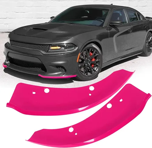 Vista 9 de Protector Divisor de Labio de Parachoques Delantero Compatible con Dodge Charger Hellcat/SRT 392 / Scat Pack/RT Scat Pack/GT/RT 2015-2021, Negro