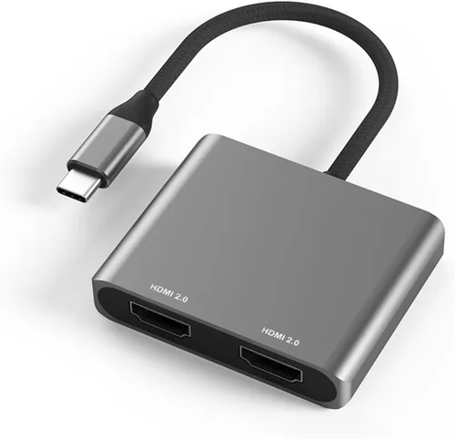 Vista 11 de Concentrador adaptador USB C, 4 en 1 USB tipo C a HDMI 4K, VGA, USB3.0 y USB-C PD multipuerto estación de acoplamiento compatible con dispositivos 4