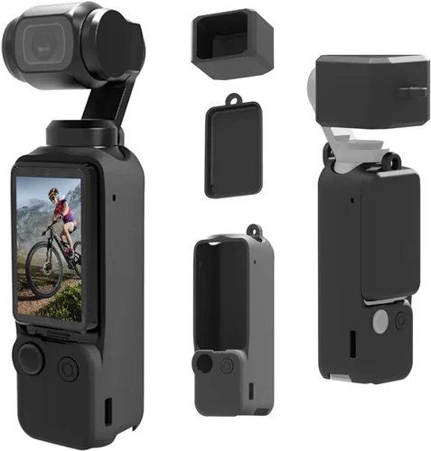 Vista 14 de PULUZ Funda protectora de silicona para Insta360 X4 con tapa de lente, cubierta protectora suave para la cámara y protector de lente estándar