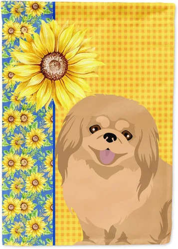 Vista 317 de Caroline's Treasures WDK5313GF Bandera de jardín con diseño de girasoles de verano, color negro y tostado, Airedale Terrier para buzón, bandera