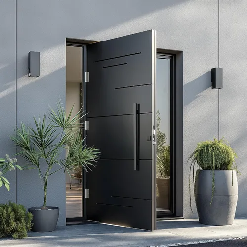 Vista 5 de TOGU TG-6012 - Manija de puerta de doble cara de 36 pulgadas, tirador de escalera de acero inoxidable SUS304 negro mate, resistente para vidrio