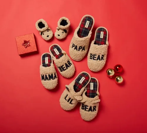 Vista 6 de Dearfoams Pantuflas unisex de la colección familiar Lil & Baby Bear