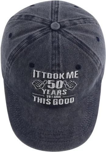 Vista 4 de It Took Me 50 Years to Look This Good Hat para mujeres y hombres, divertida gorra de béisbol ajustable bordada 50 cumpleaños