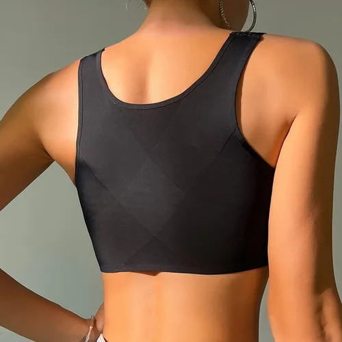 Vista 2 de Sujetador de encaje con cierre frontal para mujer, sin varillas, cómodo, poscirugía, con soporte acolchado, sin varillas, espalda cruzada, brasier