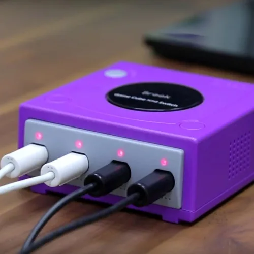 Vista 6 de Mcbazel Brook Super SW Converter for GameCube GC to Nintendo Switch Controller Adapter with Gam3Gear Keychain