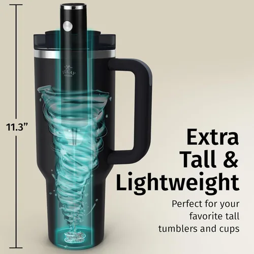 Vista 38 de Zulay Milk Boss Espumador de leche potente manual, hace espuma para latte, batidor para mezclar bebidas, café, miniespumador para capuchino, frappé