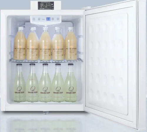 Vista 4 de Summit Appliance FFAR25L7NZ - Refrigerador compacto de la serie de centros de nutrición aprobado comercialmente en blanco con cerradura frontal
