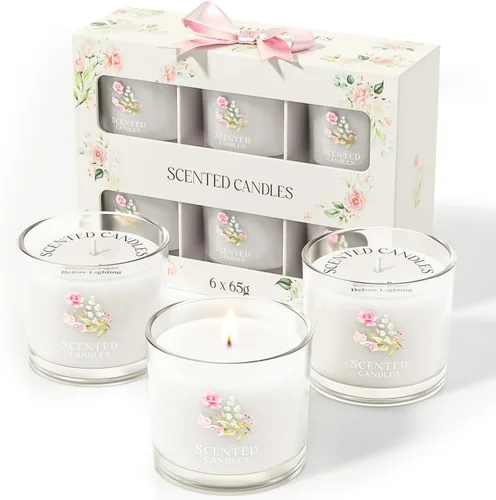 Vista 40 de CHILLFLAME Velas perfumadas de regalo para mujer, juego de regalo de velas para ella, 6 velas votivas perfumadas, regalos de cumpleaños