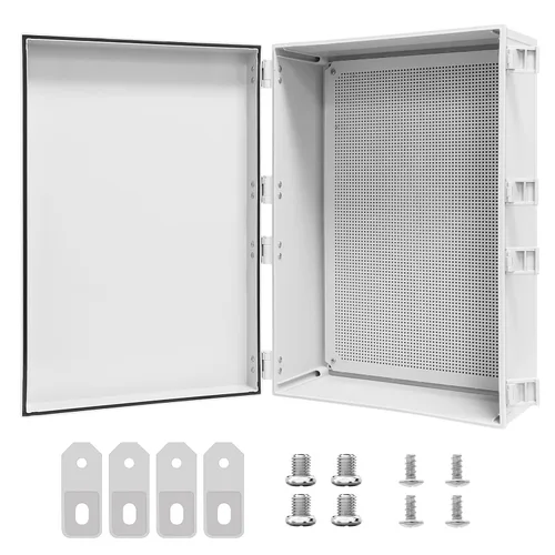 Vista 11 de Caja de conexiones de plástico ABS, IP65 resistente al agua y al polvo, recinto eléctrico universal, carcasa con bisagras para uso en interiores