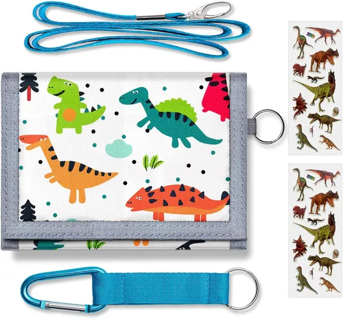 Vista 6 de ARTIST'S DREAM Billetera para niños y niñas, billetera triple plegable para niños de 4 a 18 años, cartera para niños con bolsillo para monedas