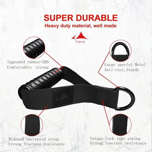 Vista 4 de Heavy Duty Gym Workout Handles Attachment for Cable Machine,Resistance Band,Pulley System Home Exercise Equipment, Comfortable and Stronger Grip
