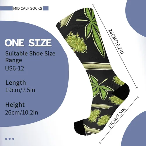 Vista 3 de Calcetines Kawaii Weed Leaf Calcetines de botas para hombre