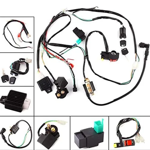 Vista 2 de Arnés de cableado de motor de arranque eléctrico CDI, bobina de cableado, tren de cableado para quad, moto de tierra, ATV, buggy y buggy de dunas