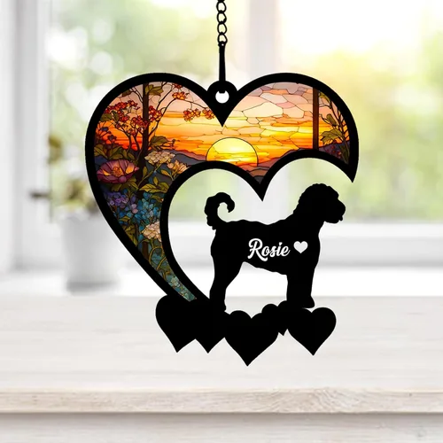 Vista 63 de NAZENTI Atrapasoles personalizado de sabueso afgano, adorno conmemorativo personalizado para la pérdida de mascotas, regalo de condolencia