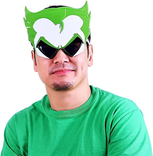 Vista 3 de Sun-Staches Antifaz de Batman y The Joker, talla única , Verde